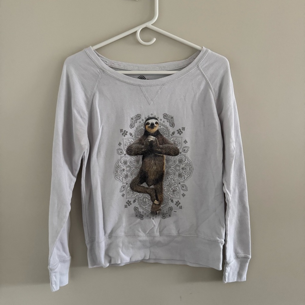 The Mountain Light Gray Sloth Crewneck Sweatshirt